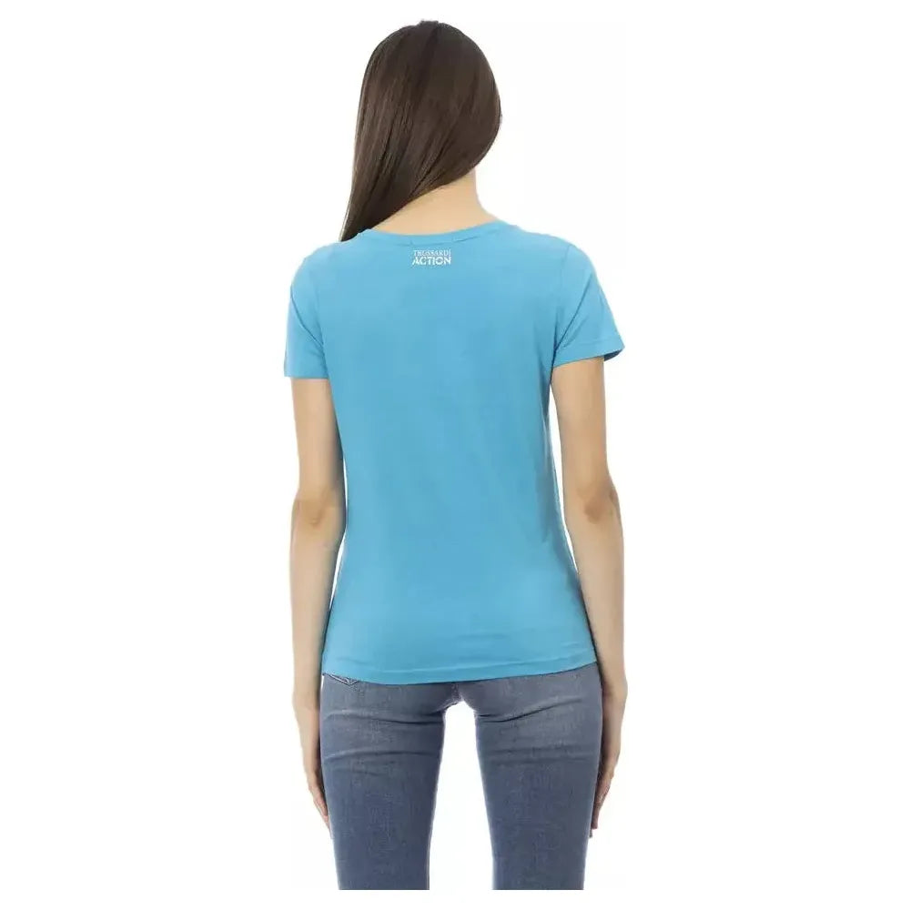 Trussardi Action Light Blue Cotton T-Shirt