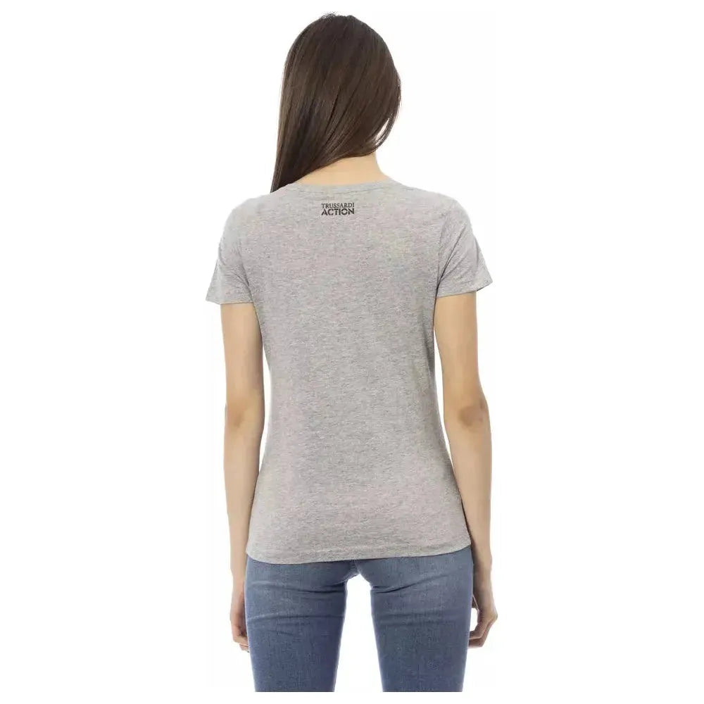 Trussardi Action Gray Cotton T-Shirt