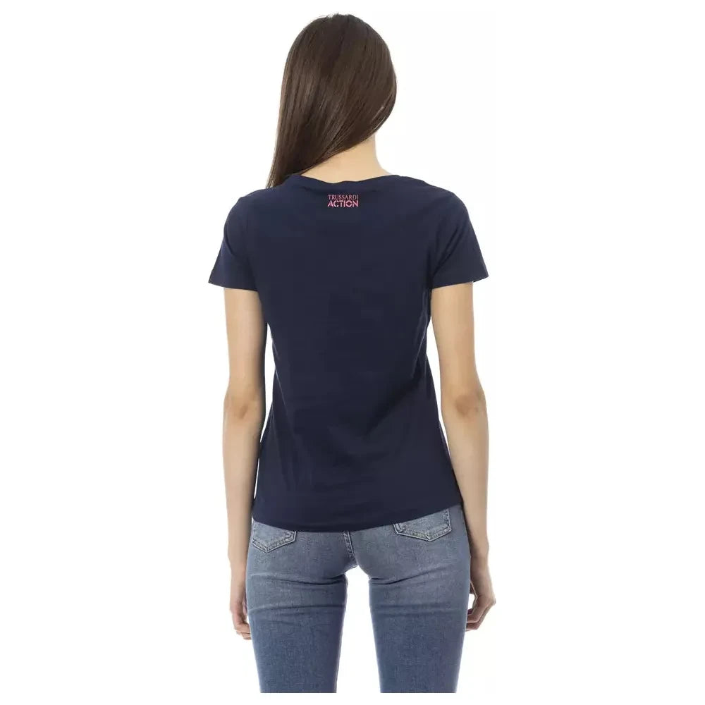 Trussardi Action Blue Cotton Tops & T-Shirt