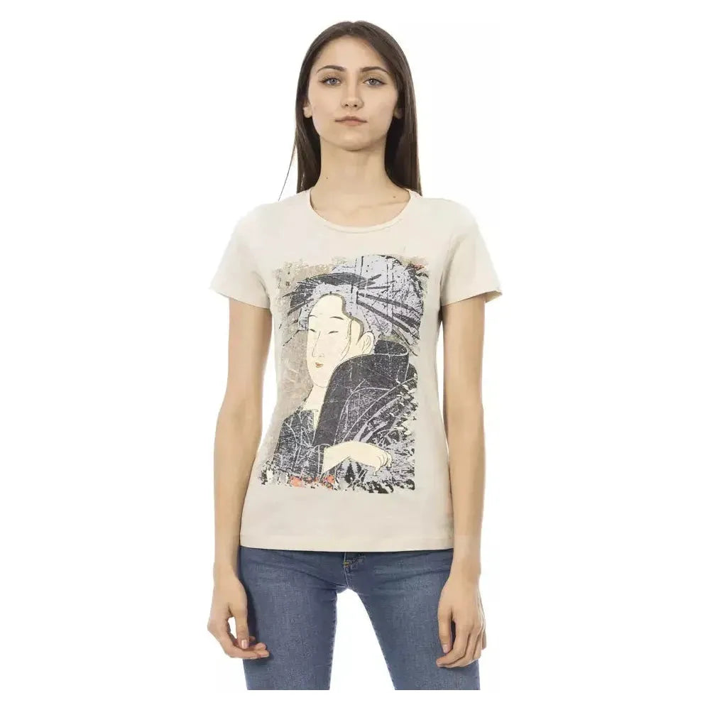 Trussardi Action Beige Cotton T-Shirt