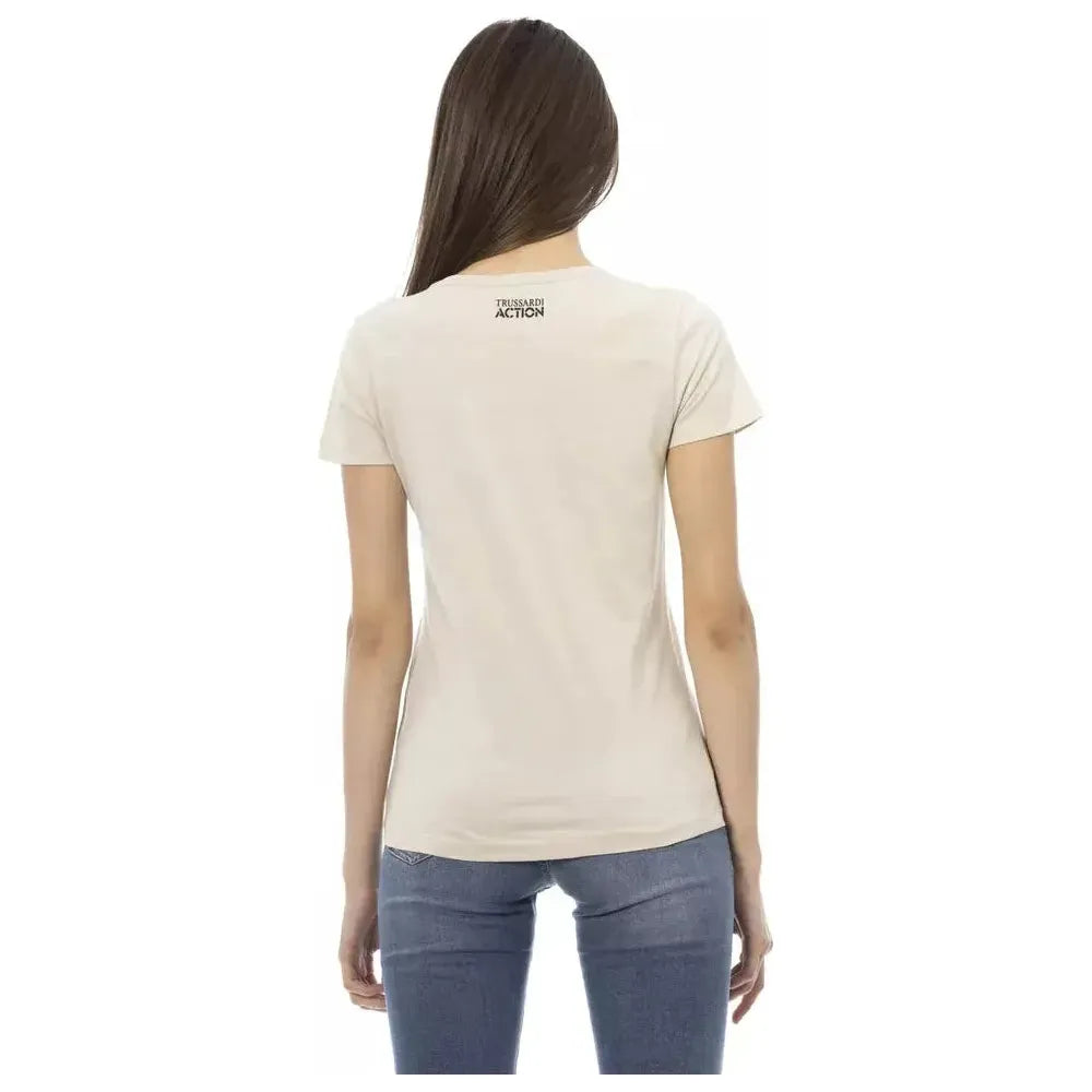 Trussardi Action Beige Cotton T-Shirt