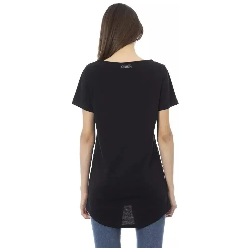 Trussardi Action Black Cotton T-Shirt