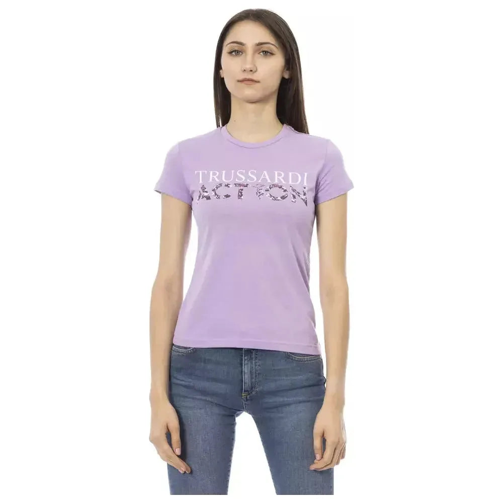Trussardi Action Purple Cotton T-Shirt