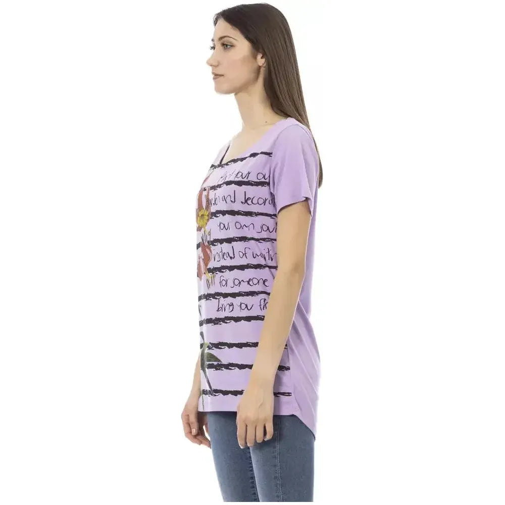 Trussardi Action Purple Cotton T-Shirt
