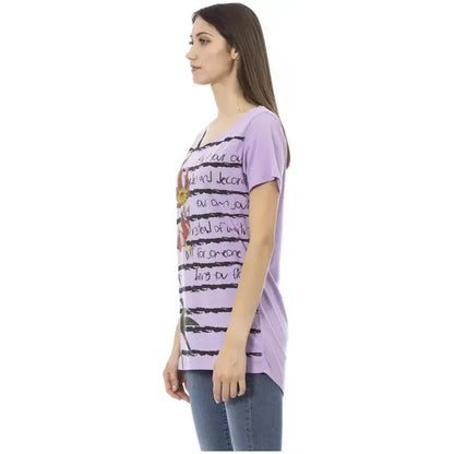 Trussardi Action Purple Cotton Women T-Shirt