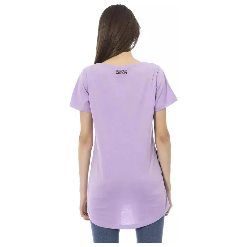 Trussardi Action Purple Cotton T-Shirt
