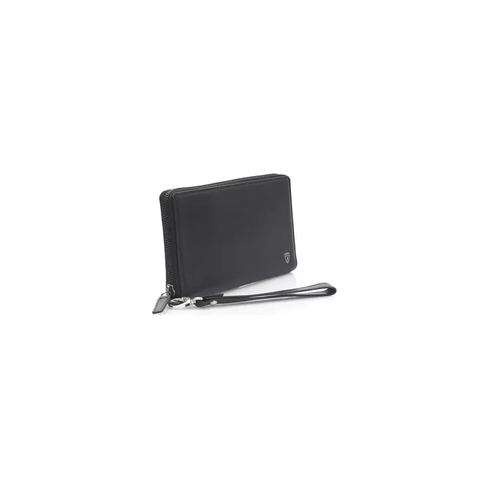 Automobili Lamborghini Black Calfskin Men Wallet AU-22978