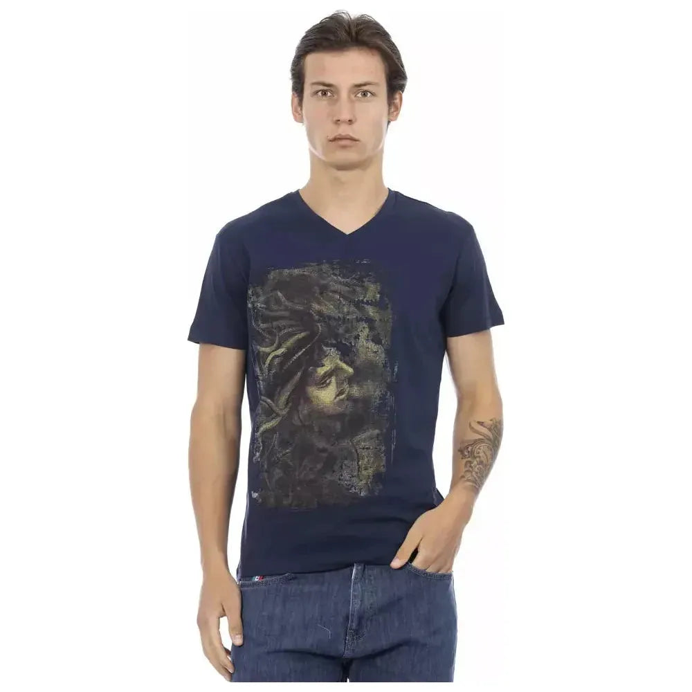 Trussardi Action Blue Cotton T-Shirt