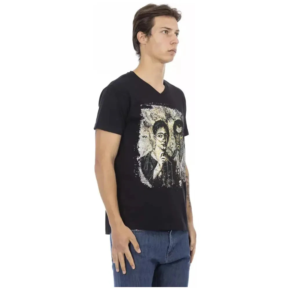 Trussardi Action Black Cotton T-Shirt