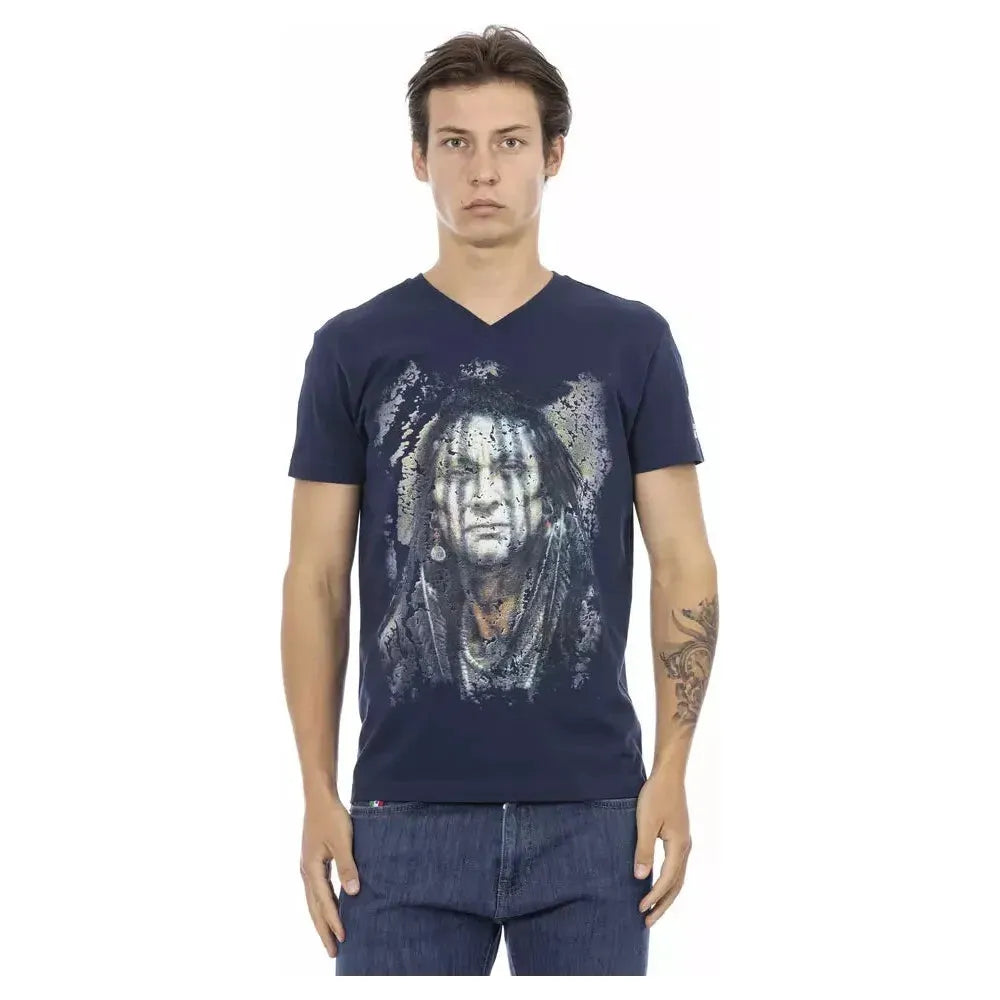 Trussardi Action Blue Cotton T-Shirt