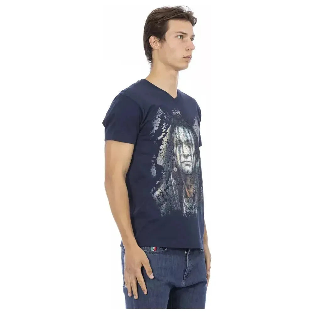 Trussardi Action Blue Cotton T-Shirt