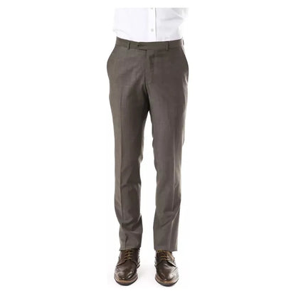 Uominitaliani Gray Wool Men Suit Pant