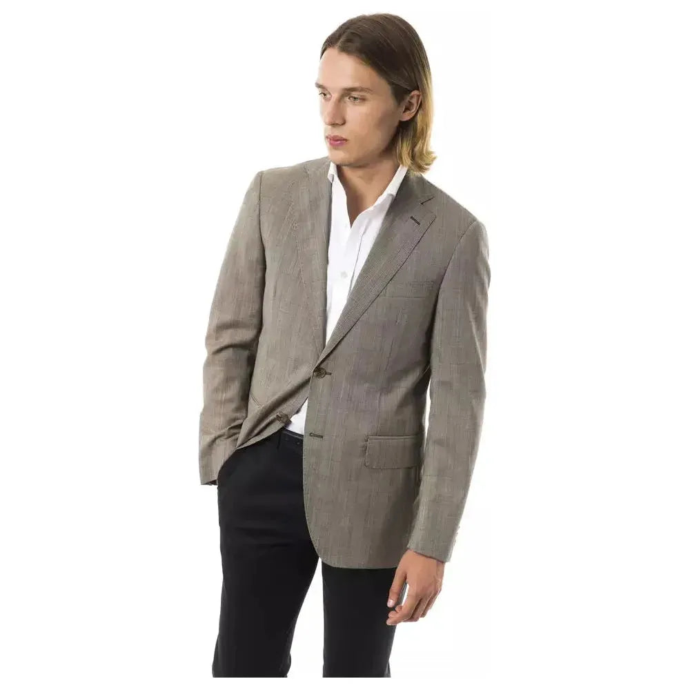 Uominitaliani Gray Wool Men Blazer UO-17095-IT50 | L