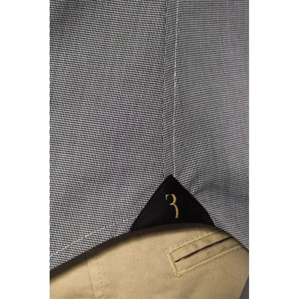 Billionaire Italian Couture Black And White Cotton Shirt