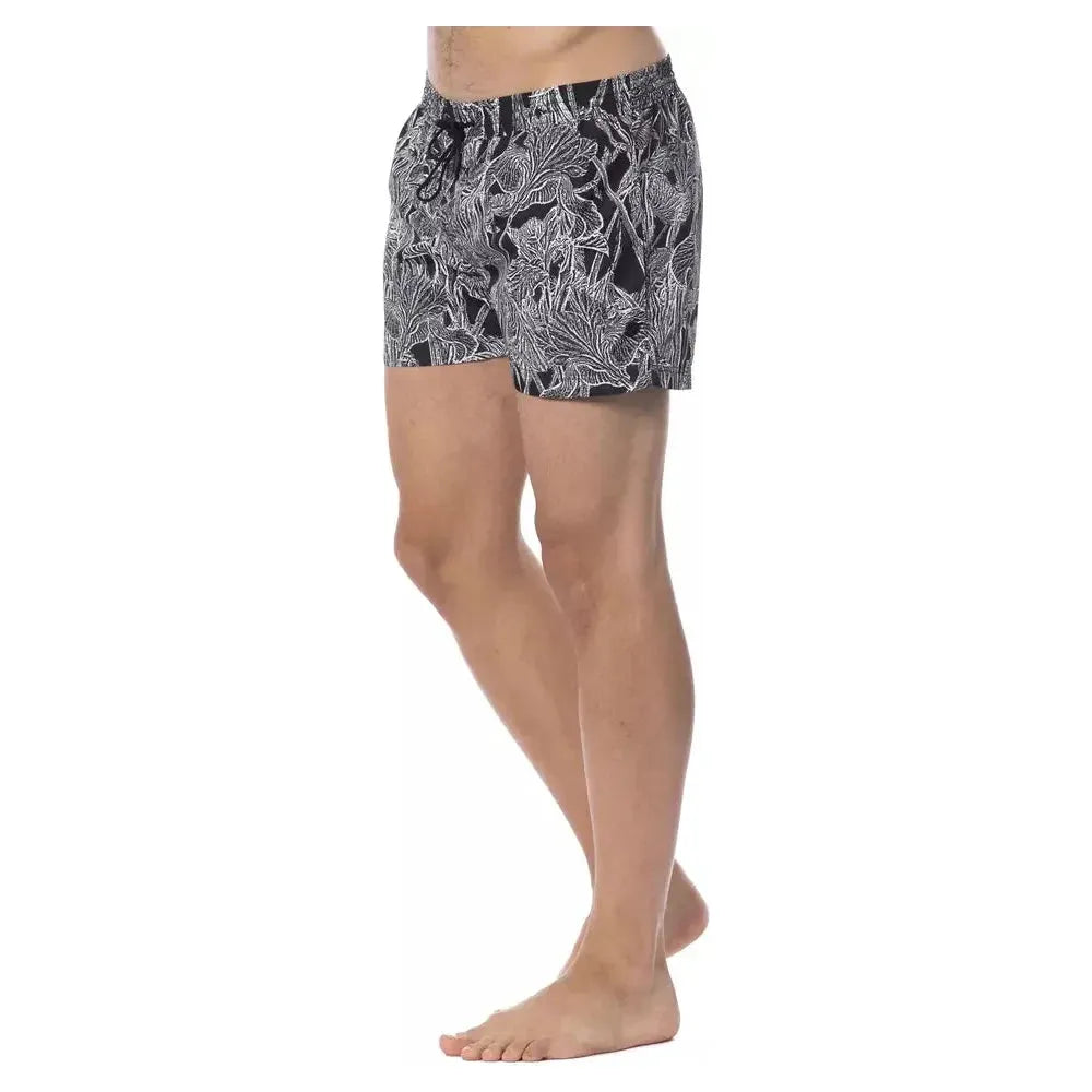 Roberto Cavalli Sport Black Polyester Men Swimsuit