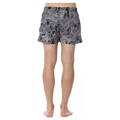 Roberto Cavalli Sport Black Polyester Men Swimsuit