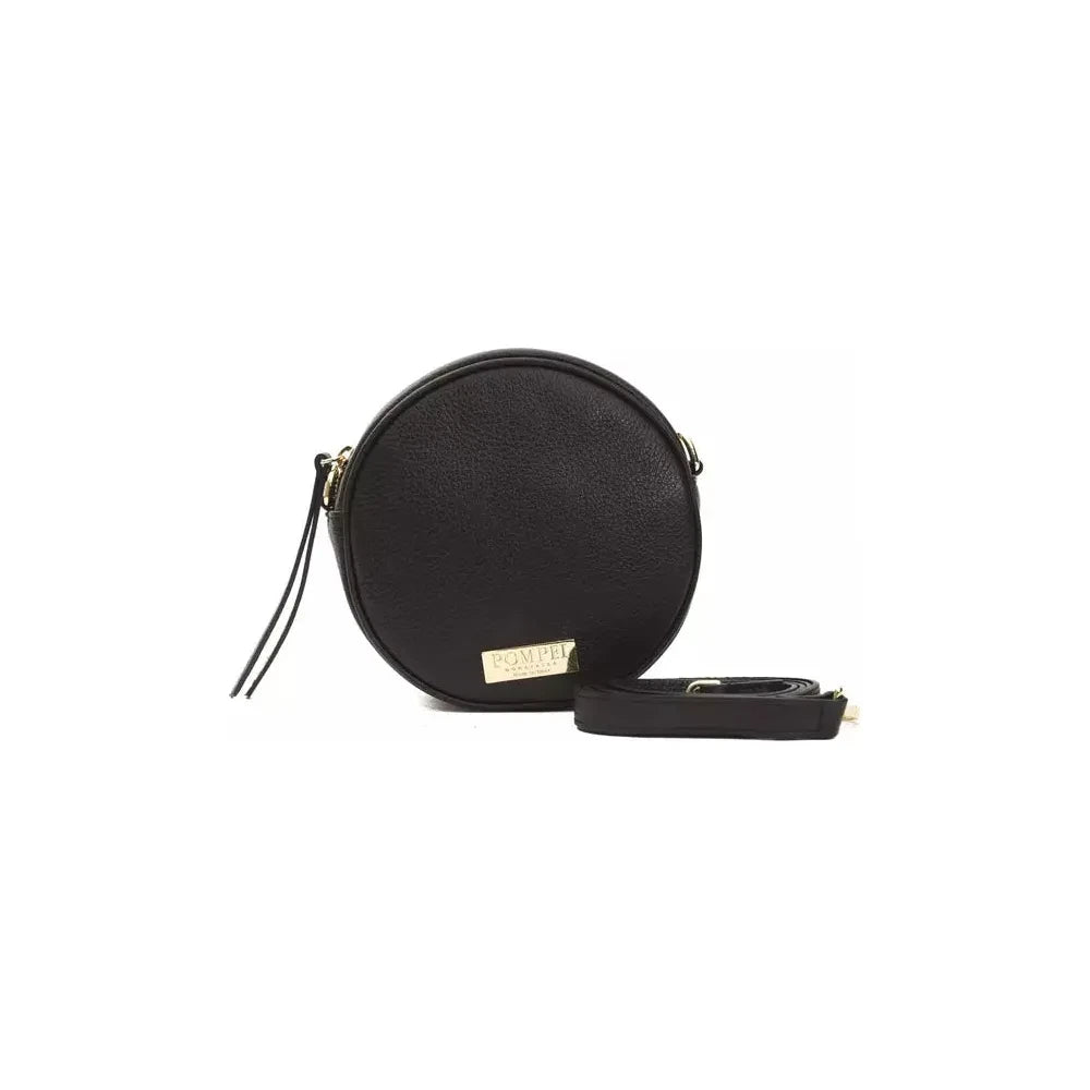 Pompei Donatella Black Leather Crossbody Bag