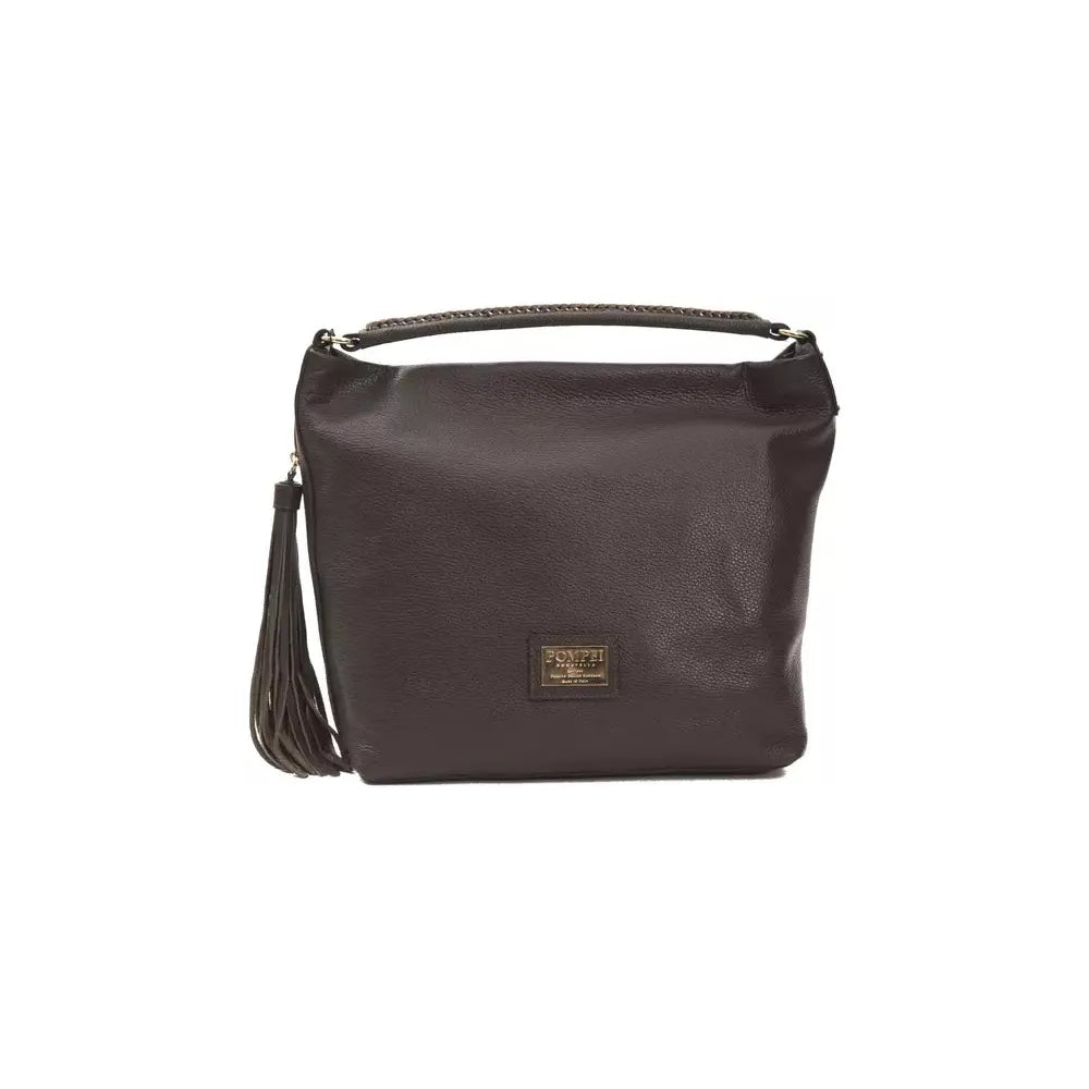Pompei Donatella Brown Leather Shoulder Bag