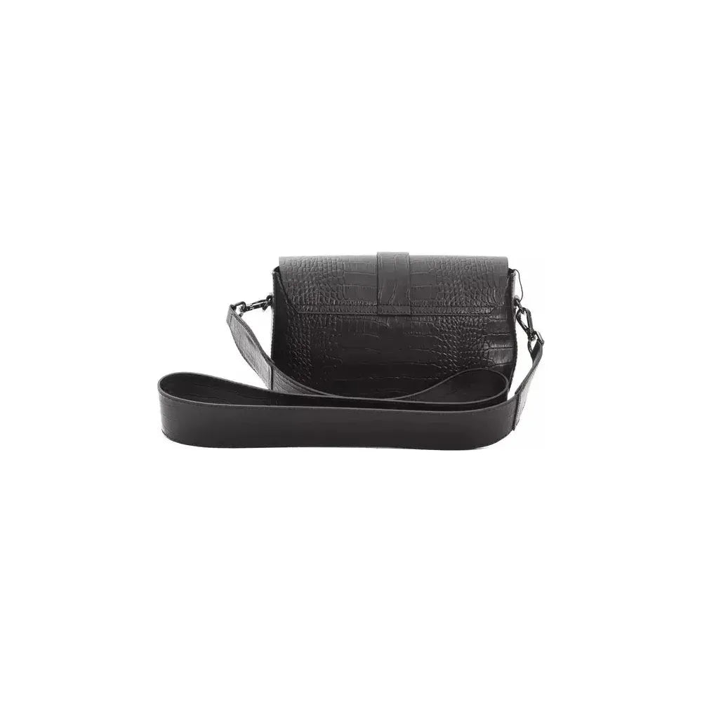 Pompei Donatella Black Leather Women Crossbody Bag