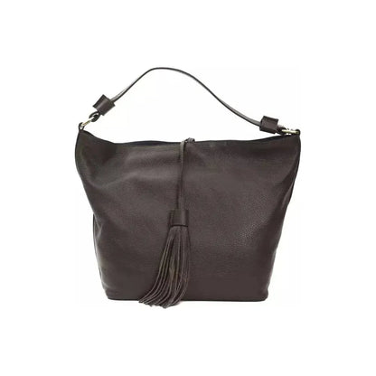 Pompei Donatella Brown Leather Women Shoulder Bag WOMAN SHOULDER BAGS