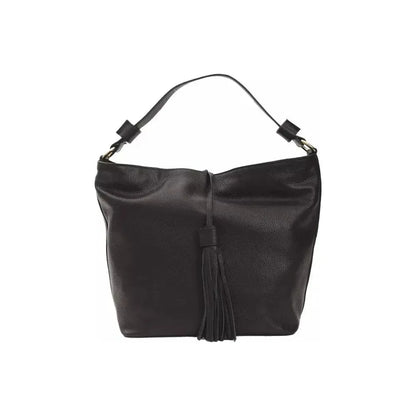 Pompei Donatella Black Leather Women Shoulder Bag