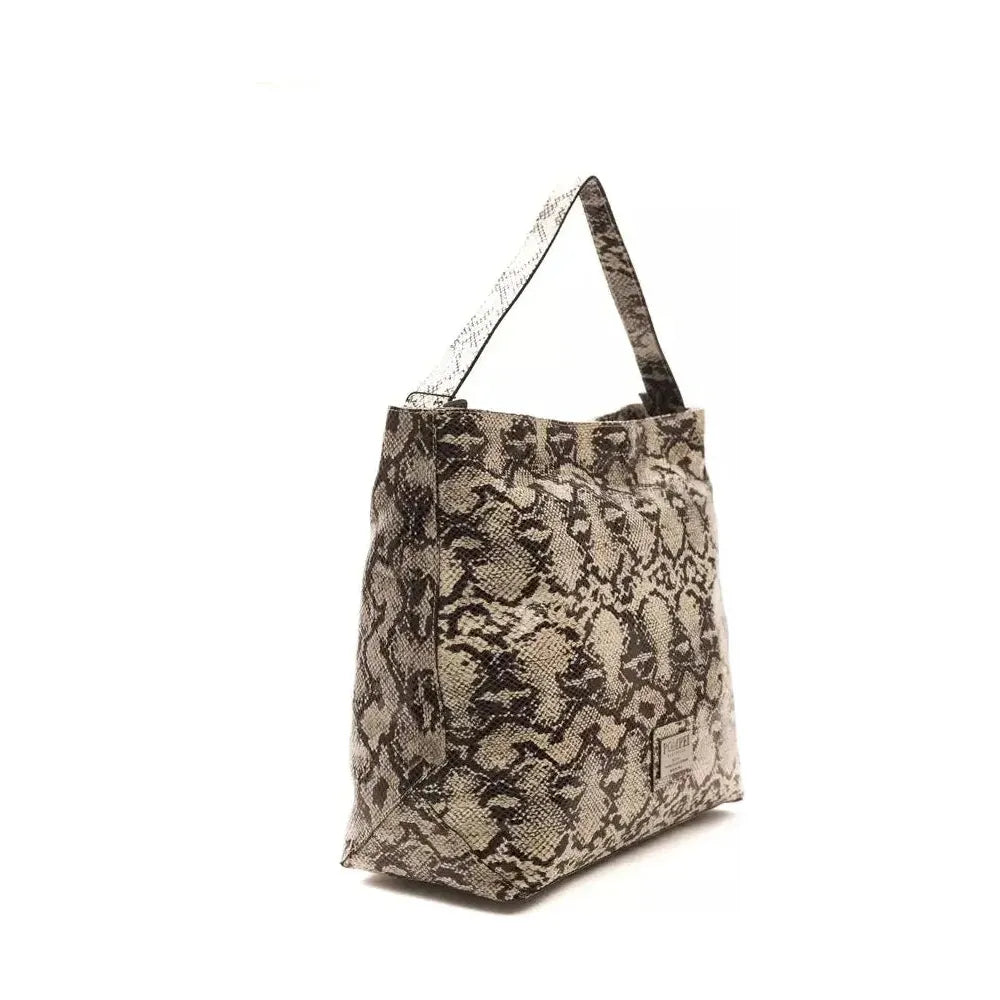 Pompei Donatella Gray Leather Women Shoulder Bag