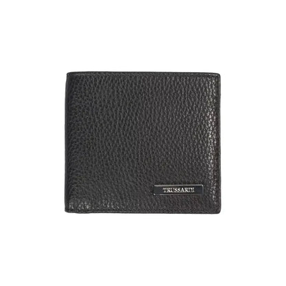 Trussardi Black Leather Men Wallet