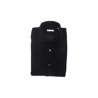 Robert Friedman Black Cotton Men Shirt