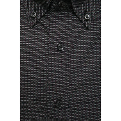 Robert Friedman Black Cotton Men Shirt