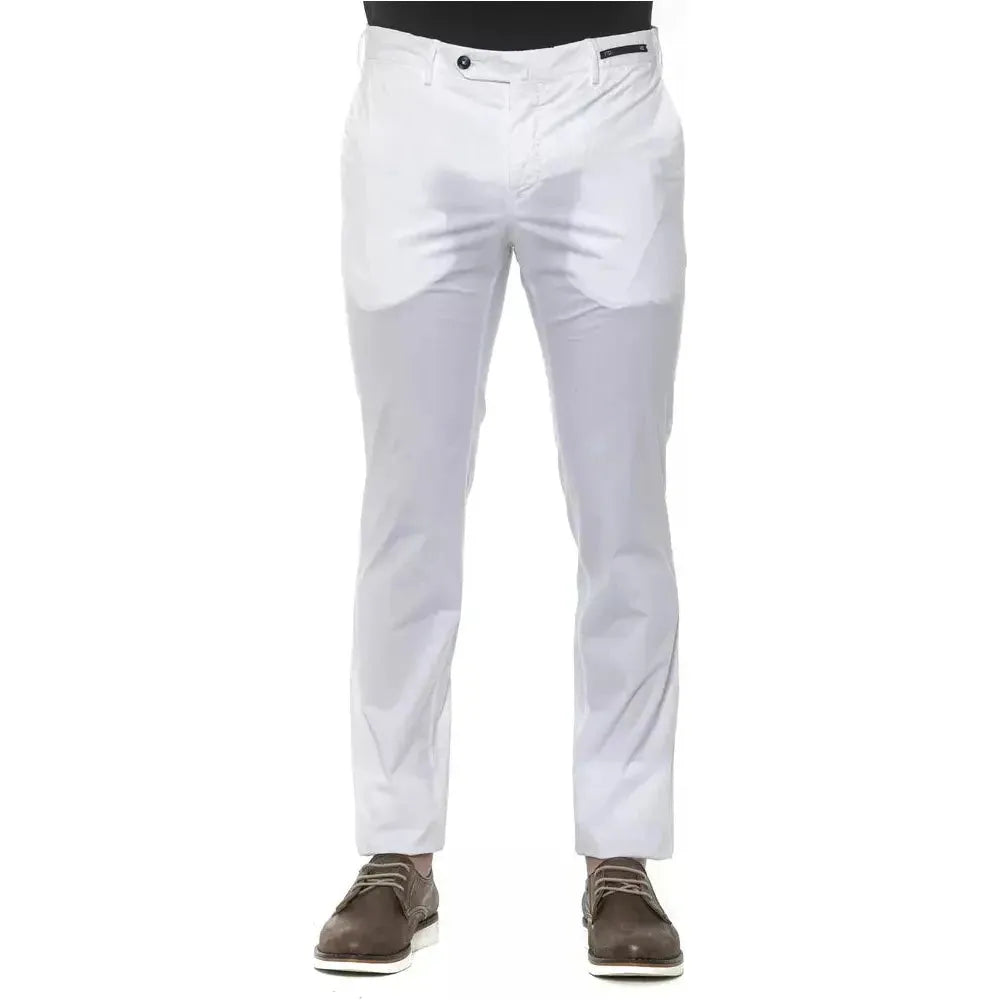 PT Torino White Cotton Men's Trouser