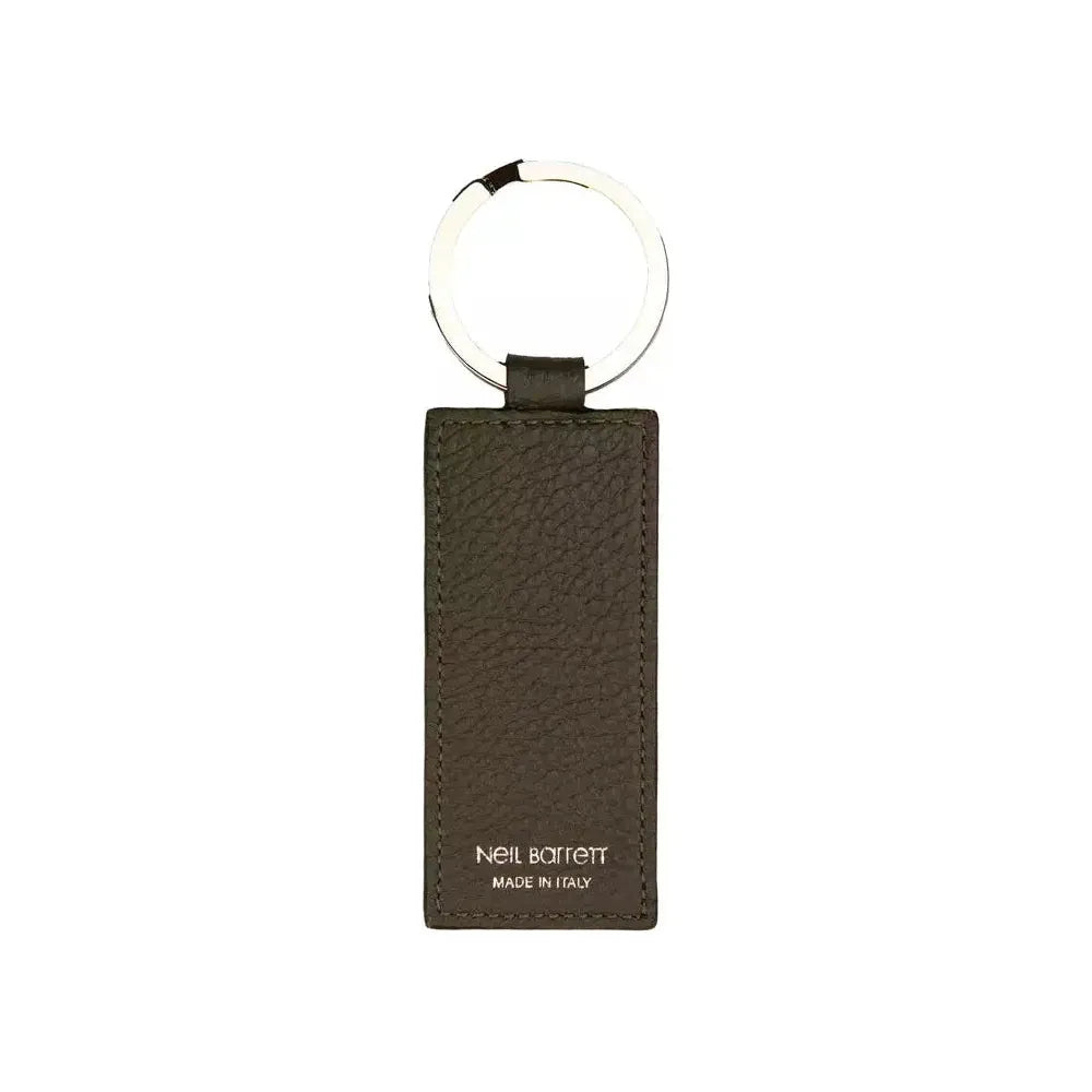 Neil Barrett Green Leather Keychain