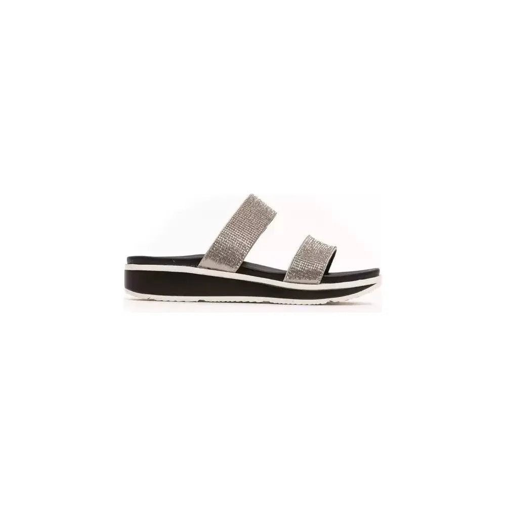 Péché Originel Silver Textile Sandal