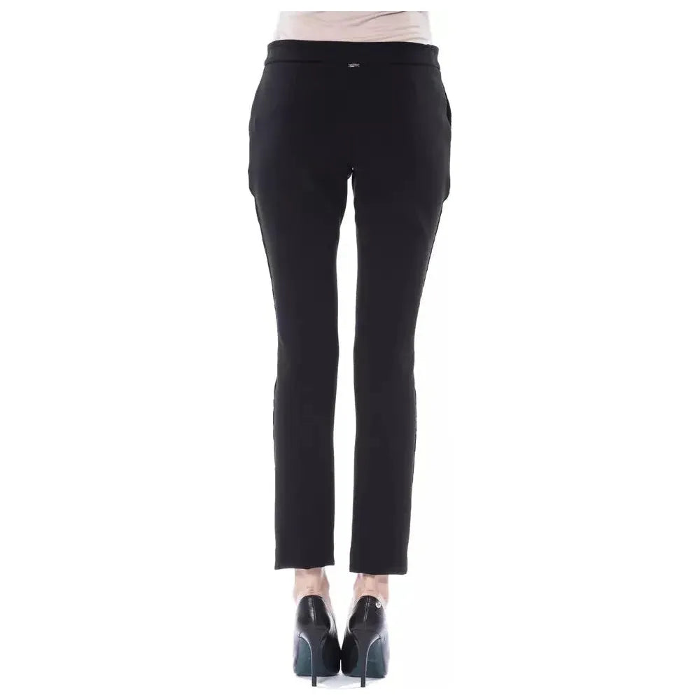 BYBLOS Black Marabou Women Pants BY-17643-IT40|S