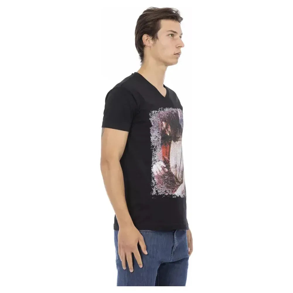 Trussardi Action Black Cotton T-Shirt