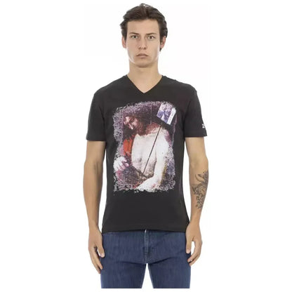 Trussardi Action Black Cotton Men T-Shirt