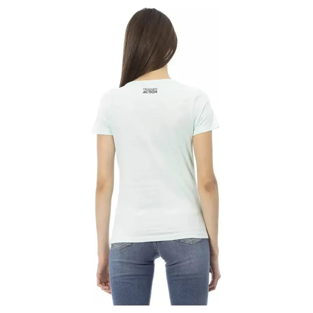 Trussardi Action Light Blue Cotton T-Shirt
