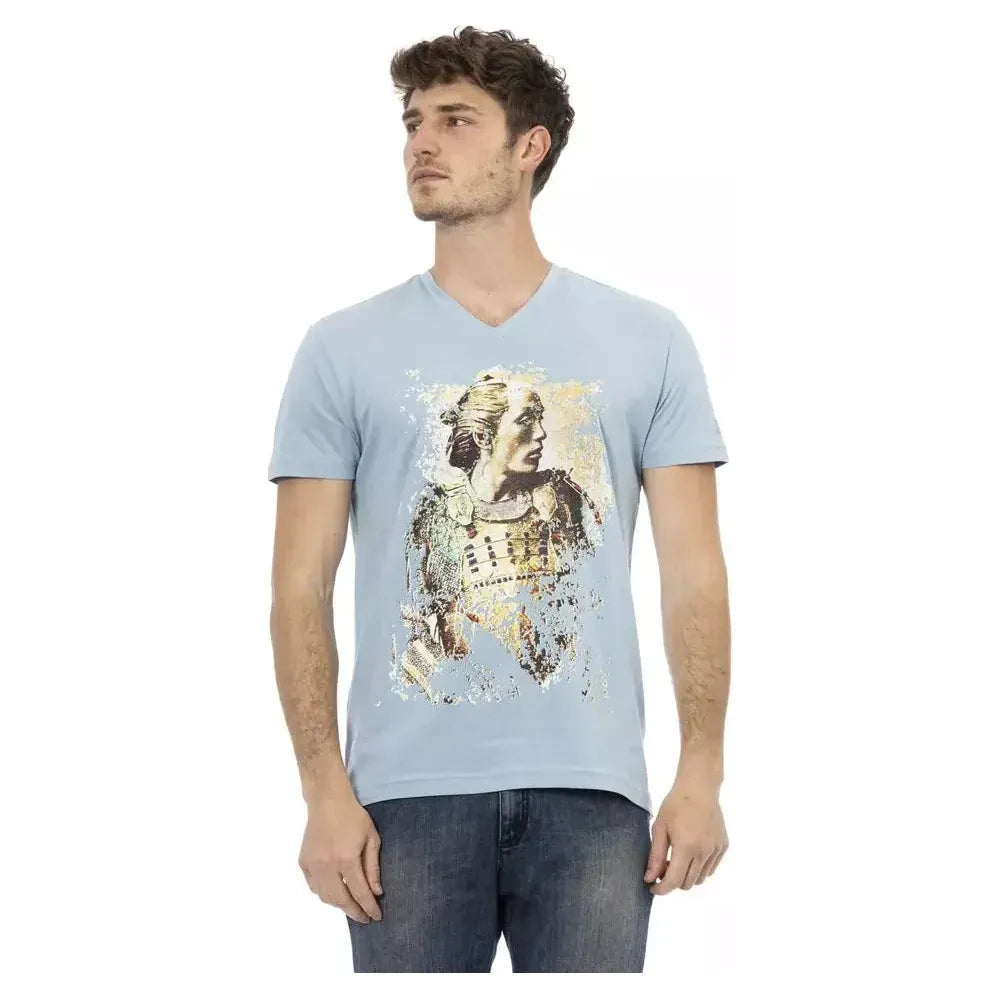 Trussardi Action Light Blue Cotton T-Shirt