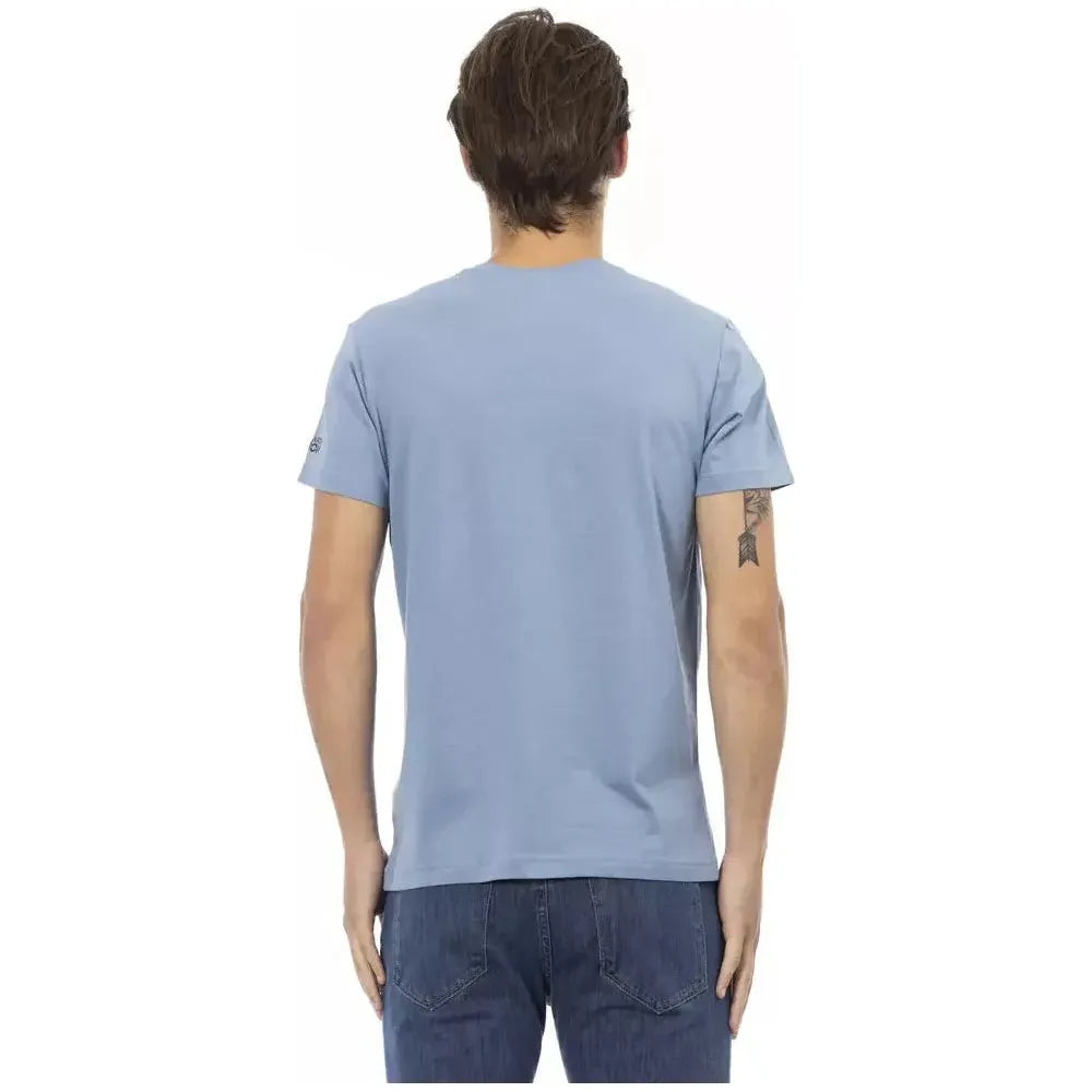 Trussardi Action Light Blue Cotton T-Shirt