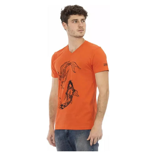 Trussardi Action Red Cotton Men T-Shirt TR-22840-S