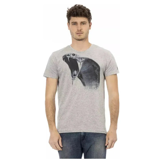 Trussardi Action Gray Cotton Men T-Shirt
