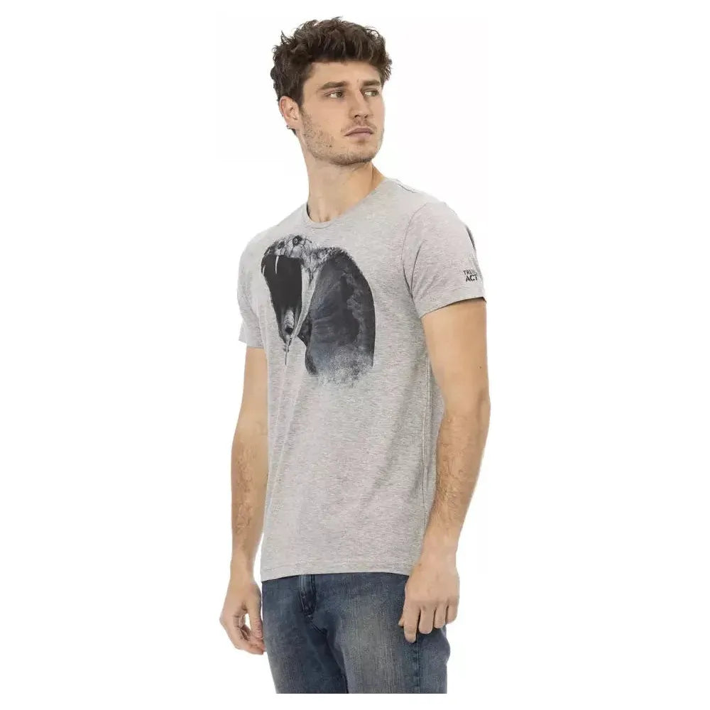 Trussardi Action Gray Cotton Men T-Shirt
