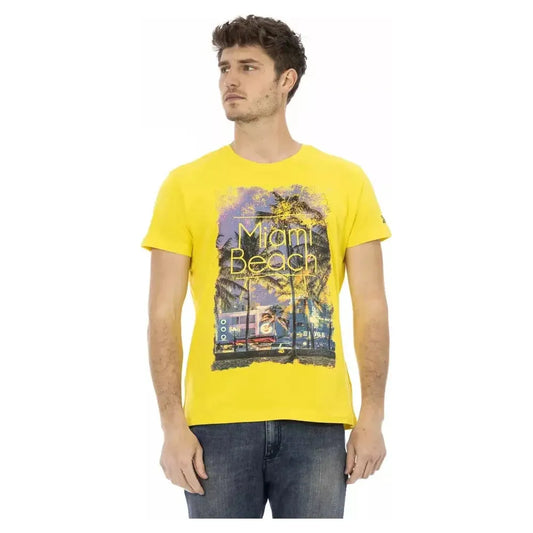 Trussardi Action Yellow Cotton Men T-Shirt