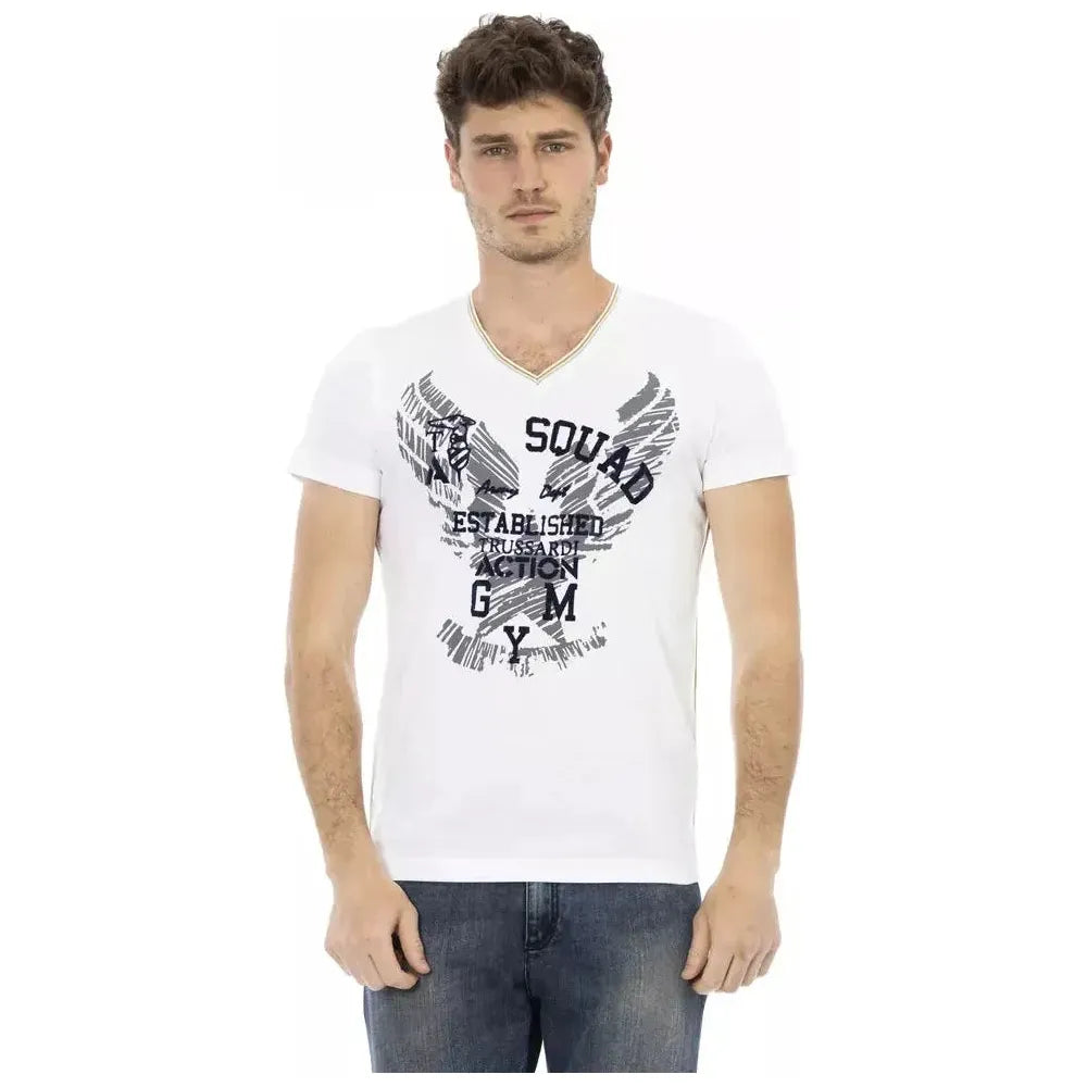 Trussardi Action White Cotton T-Shirt
