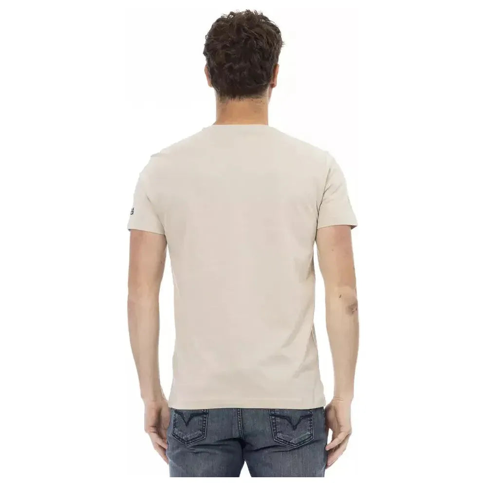 Trussardi Action Beige Cotton Men T-Shirt