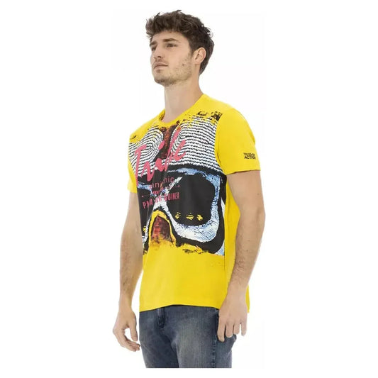 Trussardi Action Yellow Cotton Men T-Shirt TR-22733-XXL