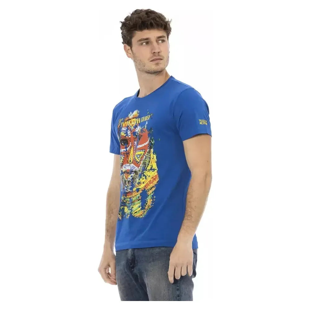 Trussardi Action Blue Cotton T-Shirt