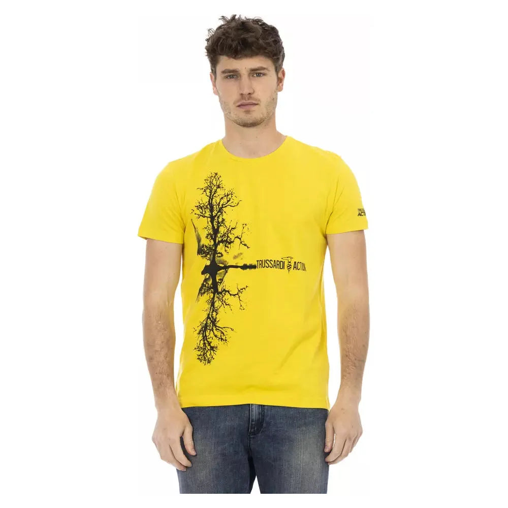 Trussardi Action Yellow Cotton Men T-Shirt TR-22717-M