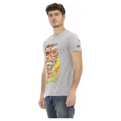 Trussardi Action Gray Cotton Men T-Shirt