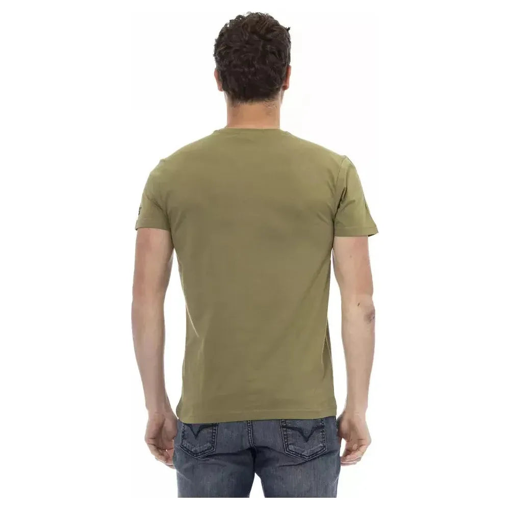 Trussardi Action Green Cotton Men T-Shirt