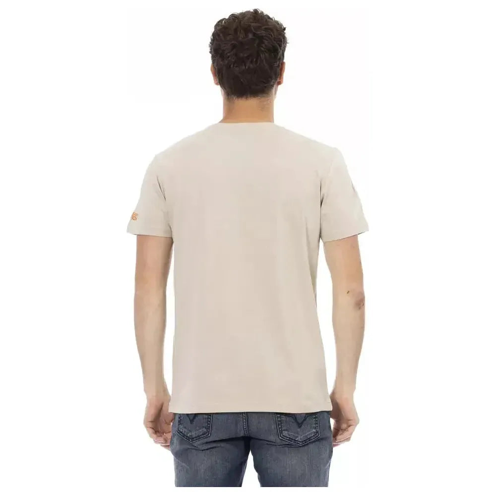 Trussardi Action Beige Cotton Men T-Shirt